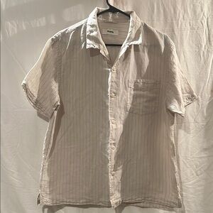 Buck Mason Men's White Striped Shirt
